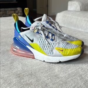 Nike Yellow and Blue Air Max 270 Sneakers